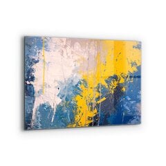 Apsauga nuo purslų stiklo plokštė Abstraktūs spalvingi dažai, 80x60 cm, įvairių spalvų цена и информация | Комплектующие для кухонной мебели | pigu.lt