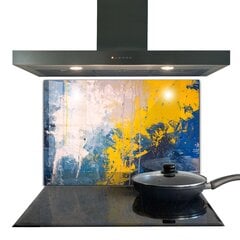 Apsauga nuo purslų stiklo plokštė Abstraktūs spalvingi dažai, 80x60 cm, įvairių spalvų цена и информация | Комплектующие для кухонной мебели | pigu.lt