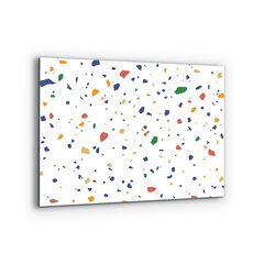 Apsauga nuo purslų stiklo plokštė Terrazzo Terrazzo akmenukai, 80x60 cm, įvairių spalvų цена и информация | Комплектующие для кухонной мебели | pigu.lt