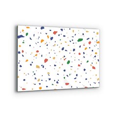 Apsauga nuo purslų stiklo plokštė Terrazzo Terrazzo akmenukai, 80x60 cm, įvairių spalvų kaina ir informacija | Virtuvės baldų priedai | pigu.lt