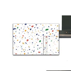 Apsauga nuo purslų stiklo plokštė Terrazzo Terrazzo akmenukai, 80x60 cm, įvairių spalvų kaina ir informacija | Virtuvės baldų priedai | pigu.lt