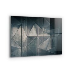 Apsauga nuo purslų stiklo plokštė Metaliniai abstraktūs trikampiai, 80x60 cm, įvairių spalvų kaina ir informacija | Virtuvės baldų priedai | pigu.lt