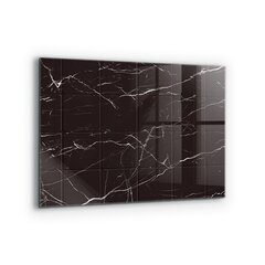 Apsauga nuo purslų stiklo plokštė Juodojo marmuro tekstūra, 80x60 cm, įvairių spalvų цена и информация | Комплектующие для кухонной мебели | pigu.lt