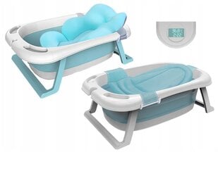 Складная детская ванночка с термометром Axel, синяя цена и информация | Товары для купания | pigu.lt