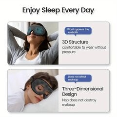 3D miego kaukė unisex, juoda kaina ir informacija | Naktiniai, pižamos moterims | pigu.lt