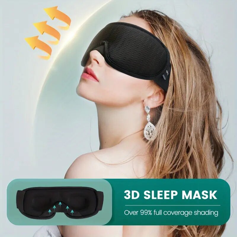 3D miego kaukė unisex, juoda kaina ir informacija | Naktiniai, pižamos moterims | pigu.lt