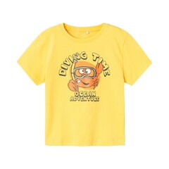 Marškinėliai berniukams Name It, geltoni kaina ir informacija | Marškinėliai berniukams | pigu.lt