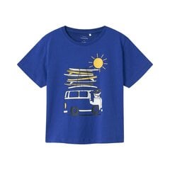 Marškinėliai berniukams Name It, mėlyni kaina ir informacija | Marškinėliai berniukams | pigu.lt