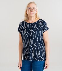 Zabaione женская футболка DAKOTA TS*P4011, тёмно-синий /бежевый 4067218735601 цена и информация | Женские футболки | pigu.lt