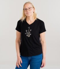 Marškinėliai moterims 202204 01, juodi kaina ir informacija | Marškinėliai moterims | pigu.lt