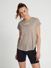 Hummel marškinėliai moterims, smėlio spalvos цена и информация | Спортивная одежда для женщин | pigu.lt