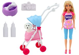 Кукла Anlily с собакой, каталкой и другими аксессуарами цена и информация | Игрушки для девочек | pigu.lt