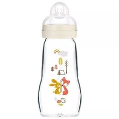 Stiklinis buteliukas Mam Feel Good Forest 1261, 2+ mėn, 260 ml kaina ir informacija | Buteliukai kūdikiams ir jų priedai | pigu.lt