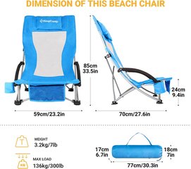 Складной стул для кемпинга KingCamp, низкий цена и информация | Туристическая мебель | pigu.lt