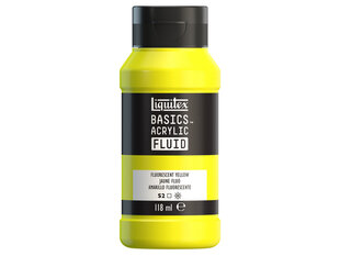 Akriliniai dažai Basics Fluid, 118ml, 981, fluorescent yellow kaina ir informacija | Piešimo, tapybos, lipdymo reikmenys | pigu.lt