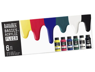 Akriliniai dažų rinkinys Liquitex Basics Fluid, 6x18ml kaina ir informacija | Piešimo, tapybos, lipdymo reikmenys | pigu.lt