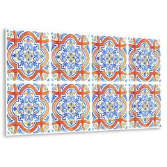 Minkšta sienos plokštė Decormat Azulejos stiliaus grafika, 100x50 cm, įvairių spalvų цена и информация | Мягкие стеновые панели | pigu.lt