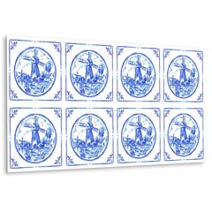 Minkšta sienos plokštė Decormat Azulejos stiliaus vėjo malūnas, 100x50 cm, įvairių spalvų цена и информация | Мягкие стеновые панели | pigu.lt