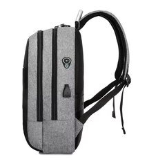 Водонепроницаемый рюкзак для ноутбука 15,6 дюймов, серый цена и информация | Рюкзаки, сумки, чехлы для компьютеров | pigu.lt