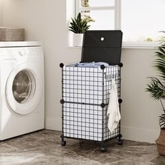 "Snughome" skalbinių krepšys su dangčiu ir ratukais - 72L "Loft Style", juodas kaina ir informacija | Skalbinių džiovyklos ir aksesuarai | pigu.lt
