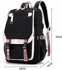 Mokyklinė kuprinė, 37 l, juoda цена и информация | Школьные рюкзаки, спортивные сумки | pigu.lt