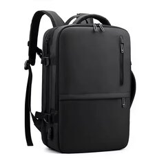 Водонепроницаемый расширяемый рюкзак для работы и путешествий, черный цена и информация | Рюкзаки, сумки, чехлы для компьютеров | pigu.lt