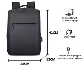 Городской рюкзак для ноутбука, черный цена и информация | Рюкзаки, сумки, чехлы для компьютеров | pigu.lt