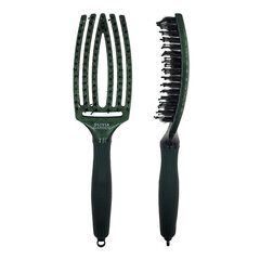 Olivia Garden Fingerbrush Midnight Desert Green Emerald Щетка с волосом дикого кабана, средняя цена и информация | Расчески, щетки для волос, ножницы | pigu.lt