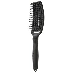 Щетка для волос Olivia Garden Fingerbrush Care Ionic Double bristles black, M цена и информация | Расчески, щетки для волос, ножницы | pigu.lt