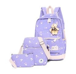 Набор из 3 рюкзаков для девочек, фиолетовый цена и информация | Школьные рюкзаки, спортивные сумки | pigu.lt