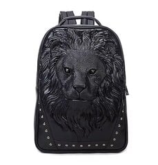 Dizainerio juoda 3D liūto kuprinė kaina ir informacija | Krepšiai, kuprinės, dėklai kompiuteriams | pigu.lt