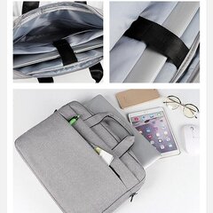 Сумка для ноутбука 15,6 дюйма, серая цена и информация | Рюкзаки, сумки, чехлы для компьютеров | pigu.lt