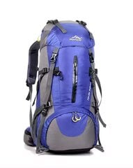  Туристический рюкзак с чехлом от дождя 50 л, синий цена и информация | Туристические, походные рюкзаки | pigu.lt