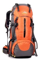  Туристический рюкзак с чехлом от дождя 50 л, оранжевый цена и информация | Туристические, походные рюкзаки | pigu.lt