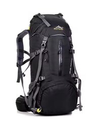 Дорожный рюкзак с чехлом от дождя 50 л, черный цена и информация | Туристические, походные рюкзаки | pigu.lt