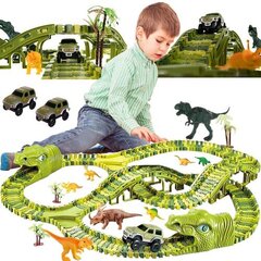 Dinozaurų trasa su automobiliais, 240 el. kaina ir informacija | Žaislai berniukams | pigu.lt
