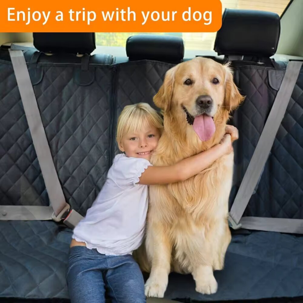 Apsauginis automobilio sėdynių užtiesalas šunims, vandeniui atsparus, 137x147cm, juodas цена и информация | Kelioniniai reikmenys | pigu.lt