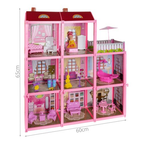 Didelis lėlių namas su priedais kaina ir informacija | Žaislai mergaitėms | pigu.lt