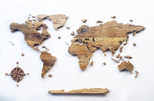 Pasaulio žemėlapis, rudas, 200 x 100 cm kaina ir informacija | Žemėlapiai | pigu.lt