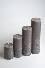 Flamores apvali žvakė Elegant Silver Grey sidabrinė pilka (22cm x 9,5cm) kaina ir informacija | Žvakės, Žvakidės | pigu.lt