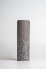 Flamores apvali žvakė Elegant Silver Grey sidabrinė pilka (30cm x 9,5cm) kaina ir informacija | Žvakės, Žvakidės | pigu.lt