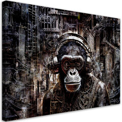 Paveikslas Beždžionė su ausinė kaina ir informacija | Reprodukcijos, paveikslai | pigu.lt