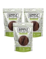 Simply From Nature Meat Strips с олениной, 3x80 г цена и информация | Лакомства для собак | pigu.lt