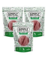 Simply From Nature Meat Strips su antiena, 3x80 g цена и информация | Лакомства для собак | pigu.lt