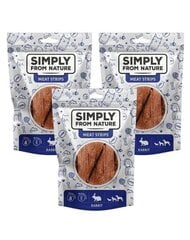 Simply From Nature Meat Strips su triušiena, 3x80 g цена и информация | Лакомства для собак | pigu.lt