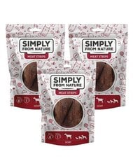 Simply From Nature Meat Strips su ožkiena, 3x80 g цена и информация | Лакомства для собак | pigu.lt