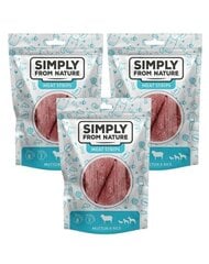 Simply From Nature Meat Strips su aviena ir ryžiais, 3x80 g цена и информация | Лакомства для собак | pigu.lt