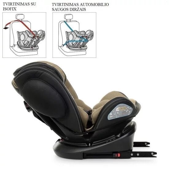 Automobilinė saugos kėdutė Hamilton 360º SPS Isofix, 0-36 kg, light grey new kaina ir informacija | Autokėdutės | pigu.lt