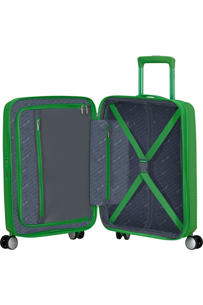 Mažas lagaminas American Tourister Soundbox Spinner, S 55/20, žalias цена и информация | Lagaminai, kelioniniai krepšiai | pigu.lt