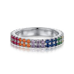 Серебряное кольцо с цирконами Brasco 59654 59654-18 цена и информация | Кольца | pigu.lt